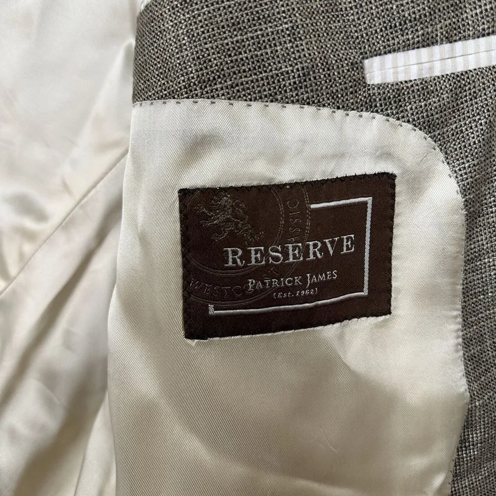 Patrick James Reserve Men’s Sport Coat 44R Valuto SPJ Bamboo Blazer Jacket Beige